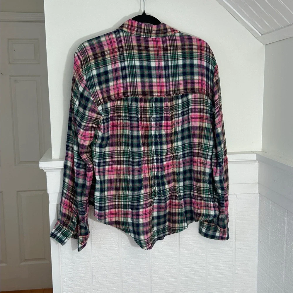 PILCRO Anthropologie Relaxed Plaid Button Up Top size Small - Picture 4 of 5